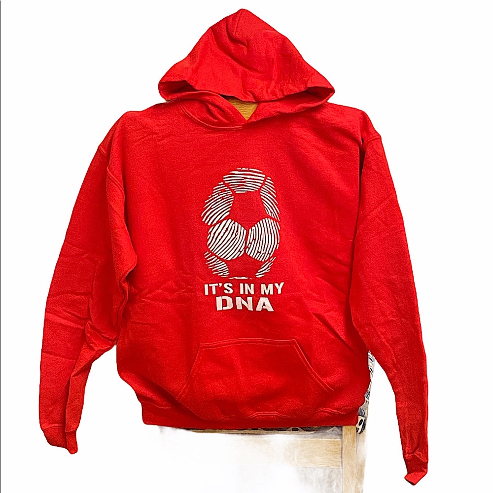 NWOT - Red Soccer youth hooded sweatshirt